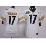 nike women nfl jerseys pittsburgh steelers #17 wallace white[80 anniversary patch]