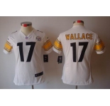nike women nfl jerseys pittsburgh steelers #17 wallace white[nike limited]
