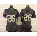 nike women nfl jerseys pittsburgh steelers #26 bell army green[nike Limited Salute To Service]