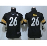 nike women nfl jerseys pittsburgh steelers #26 bell black[nike][bell]