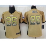nike women nfl jerseys pittsburgh steelers #26 bell gold[Elite drift fashion][bell]