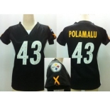 nike women nfl jerseys pittsburgh steelers #43 polamalu black[draft him ii top]