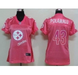 nike women nfl jerseys pittsburgh steelers #43 polamalu pink[2012 fem fan]