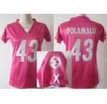 nike women nfl jerseys pittsburgh steelers #43 polamalu pink[draft him ii top]