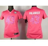 nike women nfl jerseys pittsburgh steelers #43 polamalu pink[nike]