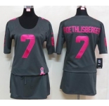 nike women nfl jerseys pittsburgh steelers #7 roethlisberger dk.grey[breast cancer awareness]