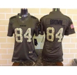 nike women nfl jerseys pittsburgh steelers #84 brown army green[nike Limited Salute To Service]