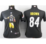 nike women nfl jerseys pittsburgh steelers #84 brown black[portrait fashion]