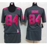 nike women nfl jerseys pittsburgh steelers #84 brown dk.grey[breast cancer awareness]