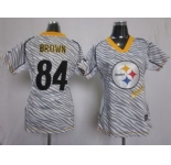 nike women nfl jerseys pittsburgh steelers #84 brown [fem fan zebra]