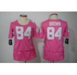 nike women nfl jerseys pittsburgh steelers #84 brown pink[breast cancer awareness]