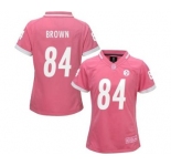 nike women nfl jerseys pittsburgh steelers #84 brown pink[nike 2015]
