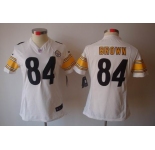 nike women nfl jerseys pittsburgh steelers #84 brown white[nike limited]