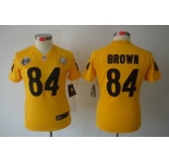 nike women nfl jerseys pittsburgh steelers #84 brown yellow[80th nike limited]