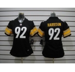 nike women nfl jerseys pittsburgh steelers #92 harrison black[nike limited]