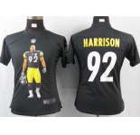 nike women nfl jerseys pittsburgh steelers #92 harrison black[portrait fashion]