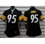 nike women nfl jerseys pittsburgh steelers #95 jones black[nike][jones]