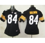 nike women nfl pittsburgh steelers #84 brown black [nike]