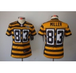nike women pittsburgh steelers #83 miller throwback yellowblack[nike limited team 80 anniversary]