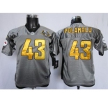 Nike Youth Nfl Jerseys Pittsburgh Steelers #43 Troy Polamalu Grey 80 Anniversary Patch[Nike Shadow]