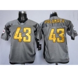 Nike Youth Nfl Jerseys Pittsburgh Steelers #43 Troy Polamalu Grey [Nike Shadow]