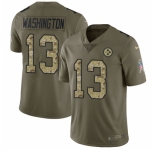 Youth Nike Pittsburgh Steelers #13 James Washington Limited Olive Camo 2017 Salute to Service NFL Jersey