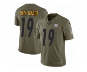Youth Nike Pittsburgh Steelers #19 JuJu Smith-Schuster Limited Olive 2017 Salute to Service NFL Jersey