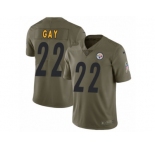 Youth Nike Pittsburgh Steelers #22 William Gay Limited Olive 2017 Salute to Service NFL Jersey