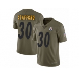 Youth Nike Pittsburgh Steelers #30 Daimion Stafford Limited Olive 2017 Salute to Service NFL Jersey