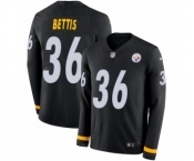 Youth Nike Pittsburgh Steelers #36 Jerome Bettis Limited Black Therma Long Sleeve NFL Jersey
