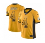 Youth Nike Pittsburgh Steelers #4 Jordan Berry Limited Gold Rush Drift Fashion NFL Jersey