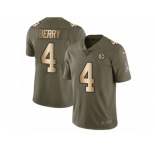 Youth Nike Pittsburgh Steelers #4 Jordan Berry Limited Olive Gold 2017 Salute to Service NFL Jersey