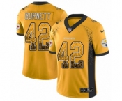 Youth Nike Pittsburgh Steelers #42 Morgan Burnett Limited Gold Rush Drift Fashion NFL Jersey