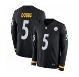 Youth Nike Pittsburgh Steelers #5 Joshua Dobbs Limited Black Therma Long Sleeve NFL Jersey