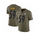 Youth Nike Pittsburgh Steelers #59 Jack Ham Limited Olive 2017 Salute to Service NFL Jersey