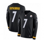 Youth Nike Pittsburgh Steelers #7 Ben Roethlisberger Limited Black Therma Long Sleeve NFL Jersey