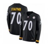 Youth Nike Pittsburgh Steelers #70 Ernie Stautner Limited Black Therma Long Sleeve NFL Jersey