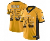 Youth Nike Pittsburgh Steelers #75 Joe Greene Limited Gold Rush Drift Fashion NFL Jersey