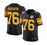 Youth Nike Pittsburgh Steelers #76 Chukwuma Okorafor Limited Black Rush Vapor Untouchable NFL Jersey