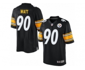 Youth Nike Pittsburgh Steelers #90 T. J. Watt Limited Black Team Color NFL Jersey