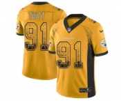 Youth Nike Pittsburgh Steelers #91 Stephon Tuitt Limited Gold Rush Drift Fashion NFL Jersey