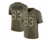 Youth Nike Pittsburgh Steelers #93 Dan McCullers Limited Olive Camo 2017 Salute to Service NFL Jersey