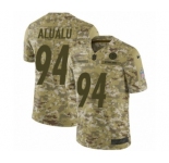 Youth Nike Pittsburgh Steelers #94 Tyson Alualu Limited Camo 2018 Salute to Service NFL Jersey