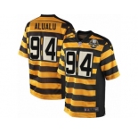 Youth Nike Pittsburgh Steelers #94 Tyson Alualu Limited Yellow Black Alternate 80TH Anniversary Throwback NFL Jersey