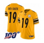Youth Pittsburgh Steelers #19 JuJu Smith-Schuster Limited Gold Inverted Legend 100th Season Football Jersey