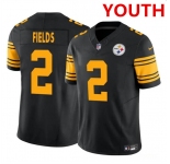 Youth Pittsburgh Steelers #2 Justin Fields Black 2023 F.U.S.E. Color Rush Limited Football Stitched Jersey