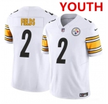 Youth Pittsburgh Steelers #2 Justin Fields White 2023 F.U.S.E. Vapor Untouchable Limited Football Stitched Jersey