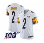Youth Pittsburgh Steelers #2 Mason Rudolph White Vapor Untouchable Limited Player 100th Season Football Jersey