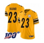 Youth Pittsburgh Steelers #23 Mike Wagner Limited Gold Inverted Legend 100th Season Football Jersey