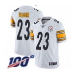 Youth Pittsburgh Steelers #23 Mike Wagner White Vapor Untouchable Limited Player 100th Season Football Jersey